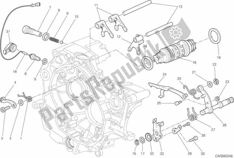 Alle onderdelen voor de Schakelnok - Vork van de Ducati Monster 795 ABS EU Thailand 2014 Alle onderdelen voor de Schakelnok - Vork van de Ducati Monster 795 ABS EU Thailand 2014